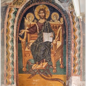 Фрагмент настенной росписи в Преображенском соборе монастыря Великий метеор