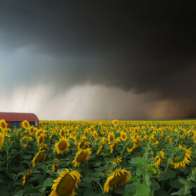 Drama over the sunflower field