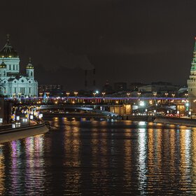 Вечерняя Москва, центр города.