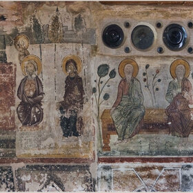 Фрагмент настенной росписи в Преображенском соборе монастыря Великий метеор